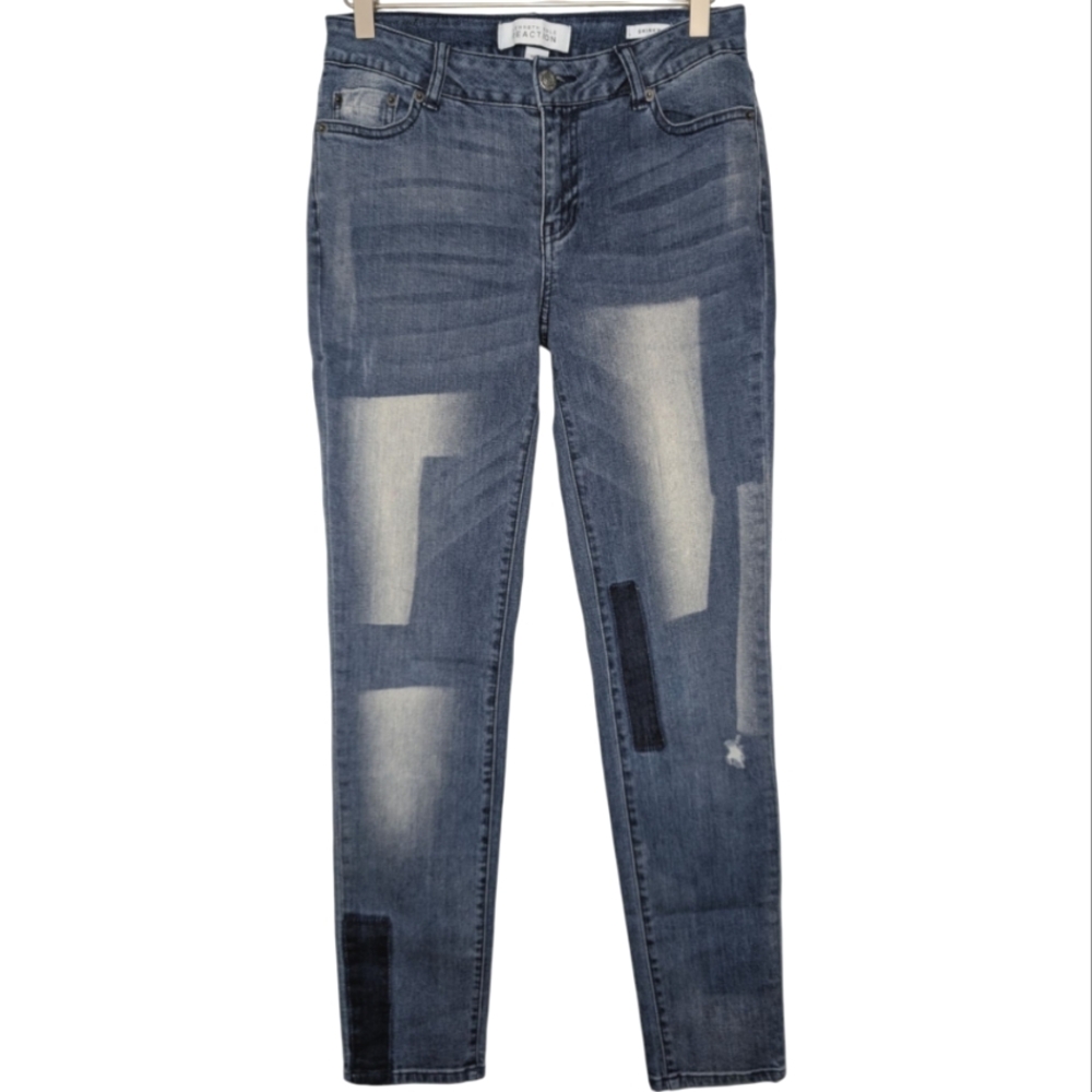 Kenneth Cole Reaction Patchwork Distressed Skinny Jeans Size 2